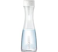 Botella filtrante de vidrio para agua LAICA GlaSSmart - Filtra instantáneamente al verter - Diseño resistente y de larga duración - Incluye 1 cartucho de filtro de agua FAST DISC de 30 días - 1,1 L