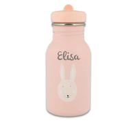 Botella infantil personalizada con nombre, diseño de conejo Trixie, 350 ml, acero inoxidable, a prueba de fugas, cierre apto para niños, opcional con mochila