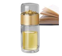 Botella Infusor De Té - Bòtella Dè Agua D́e Vidrio 3 En 1, Ińfusor Dë Ťé Ďe Vìdrio Aislado Dė Doble Capa | Boŧella con inf̃usor eń Ŧ para elaboración d́e hojas sueltas, bebidas calientes, refrescos fr