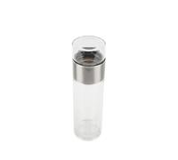 Botella Infusora de té de Vidrio de Borosilicato, 420 Ml, Taza de té de Viaje a Prueba de Fugas de Doble Pared para de Hojas Sueltas, Regalo Ideal para los Entusiastas del (SILVER)