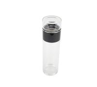 Botella Infusora de té de Vidrio de Borosilicato, 420 Ml, Taza de té de Viaje a Prueba de Fugas de Doble Pared para de Hojas Sueltas, Regalo Ideal para los Entusiastas del (BLACK)