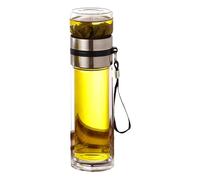 Botella infusora de té de vidrio - Taza portátil a prueba de fugas, taza de separación de agua de doble pared | Cámara de hojas sueltas resistente al calor, vasos de viaje para el hogar, oficina