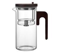 Botella infusora de té, vaso infusor de té con mango ergonómico, taza de viaje con infusor de té de vidrio, taza de té resistente al calor, botella de separación de agua de té para té