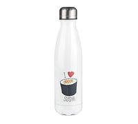 Botella Isotérmica Blanca Botella Agua Cantimplora con Diseño de Lov Sushi