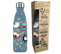 Botella Isotérmica Enesco Black Crazy Cats - Diseño Original de Michelle Allen