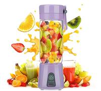 Botella Licuadora Portátil, Bestcool 400ml Mini Licuadora Mezclador de Frutas Recargable Botella Licuadora de frutas Frescos para Batidos de Leche de Frutas Regalo para Casa Viaje Exterior (Púrpura)