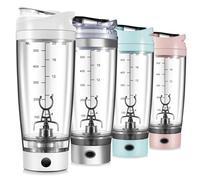 Botella Mezcladora, 650ML shaker proteinas, Mezclador de Proteinas Eléctrica, vaso mezclador proteinas, Recargable por USB, para batidos de proteínas y batidos de reemplazo de comidas, sin BPA -blanco