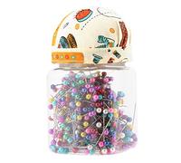 Botella multicolor pernos rectos perlas agujas pernos acolchados tela cubierta Pin cojín botella de costura Craft 500 unids