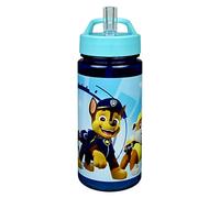 Botella para niños con diseño, de plástico sin bisfenol A, aprox. 500 ml de capacidad, pajita integrada, ideal para la guardería y la escuela