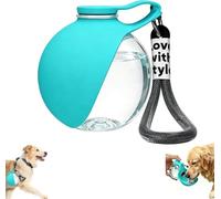 Botella para perros para viajes, botella transparente de 285 ml, con cuenco de silicona plegable, a prueba de fugas, sin BPA, retorno de agua, para camping y viajes, rosa (A)