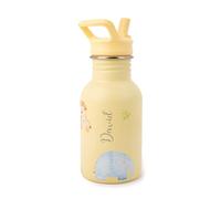 Botella personalizada con pajita para niños J.Børn 350 ml | Diseños pintados a mano | Botella de acero inoxidable apta para uso alimentario para niños | Botella de agua ligera para el colegio
