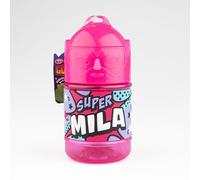 Botella personalizada para niños, botella de agua con paja - Super Mila
