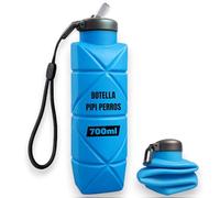 Botella Pipi Perros de 700ml, Sin Pérdidas y Plegable, Incluye Cuerda para Llevar Colgada, Silicona Libre de BPA, Botella Limpia Pipi Perro, Botella Pipi Perros Calle (Azul, 700ml)