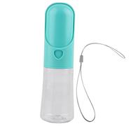 Botella Portátil para Perros y Gatos, Bebedero de 400ml, Taza para Beber y Alimentar, Azul - Diseño de Un Solo Botón, Cierre Hermético, Ideal para Viajes y Salidas (Azul)