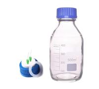 Botella redonda de almacenamiento de medios GL45, botella de reactivo de vidrio de soda de 100 ml a 1000 ml con tapón de rosca de 2 orificios for uso en laboratorio(1000ml)