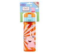 Botella reutilizable infantil con sistema antigoteo y asa para transportar - fácil apertura con botón con capacidad de 550 ml de Peppa Pig