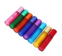 Botella Roll-on de Vidrio 10ml, Frasco Cosmético Multicolor, 8 Piezas