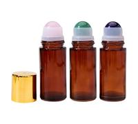 Botella Roll-On Dispensador Rellenable Vacío Ámbar 50ml