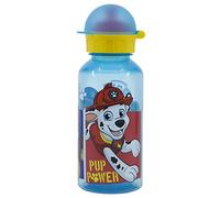 Botella de agua reutilizable infantil de plástico con tapa y capacidad de 370 ml de La Patrulla Canina