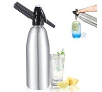 Botella Sifón Para Refrescos,1 Litre Soda Maker,Soda Sifón Botella con Regulador de Presión, Aluminio Sparkling Water Maker para zumos caseros, mojitos, cócteles, bebidas