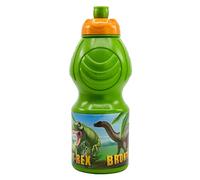 Botella de agua de plástico infantil con cierre anti goteo de 400 ml de Dinosaurios