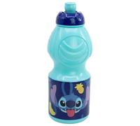 Botella de agua de plástico infantil con cierre anti goteo de 400 ml de Stitch