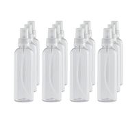 Botella Spray Pulverizador de plástico Transparente Pet 100 ml. hermética y Reutilizable. Nebulización Fina idónea para Limpieza, humectar, Plantas, ambientador y Perfume. (12 Unidades)
