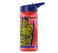 Botella de agua reutilizable cuadrada con pajita incorporada de 510 ml de Los Vengadores - Marvel