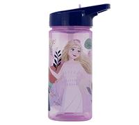 Botella de agua reutilizable cuadrada con pajita incorporada de 510 ml de Frozen