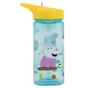 Botella de agua reutilizable cuadrada con pajita incorporada de 510 ml de Peppa Pig