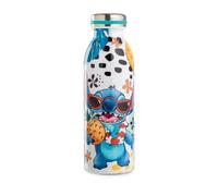 Botella Stitch 500 ml Blanca, Termo de Acero Inoxidable con Estuche de Neopreno Disney Lilo & Stitch, Tapón Hermético, Producto Oficial - Pyramid International
