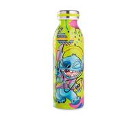 Botella Stitch 500 ml Verde, Termo de Acero Inoxidable con Estuche de Neopreno Disney Lilo & Stitch, Tapón Hermético, Producto Oficial - Pyramid International