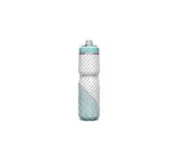 Botella t rmica para bicicleta CamelBak Podium Chill - F cil de apretar - Compatible con la mayor a de portabicicletas - 21 oz - Raya gris/verde