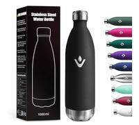 Botella Termica 1L, Reutilizable, Botella Agua Termica a Prueba de Fugas, Termo Agua Acero Inoxidable sin BPA, Botella Doble Pared para Oficina, Escuela, Gimnasio, Senderismo, Adultos, Aire Libre