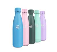 Botella Termica 500ml, Cantimplora Acero Inoxidable Reutilizable con Doble Pared, Botella de Agua sin BPA, A Prueba de Fugas, Termo Agua para Escuela, Oficina, Deporte, Senderismo, Viajes, Exterior