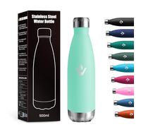 Botella Termica 500ml, Reutilizable, Botella Agua Termica a Prueba de Fugas, Termo Agua Acero Inoxidable sin BPA, Botella Doble Pared para Oficina, Escuela, Gimnasio, Senderismo, Niños, Aire Libre