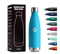 Botella Termica 500ml, Reutilizable, Botella Agua Termica a Prueba de Fugas, Termo Agua Acero Inoxidable sin BPA, Botella Doble Pared para Oficina, Escuela, Gimnasio, Senderismo, Niños, Aire Libre
