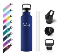 Botella Termica 750ml, Botella Agua Acero Inoxidable con Pajita y Filtro, Reutilizable, Fácil de Limpiar, Termo a Prueba de Fugas, sin BPA, Cantimplora para Deporte, Oficina, Gimnasio, Ciclismo