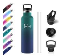 Botella Termica 750ml, Botella Agua Acero Inoxidable con Pajita y Filtro, Reutilizable, Fácil de Limpiar, Termo a Prueba de Fugas, sin BPA, Cantimplora para Deporte, Oficina, Gimnasio, Ciclismo