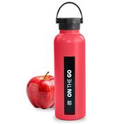 Botella Térmica 750ml - Botella Agua Acero Inoxidable Térmico Doble Pared Aislada al Vacío Mantiene 15h Frío / 9h Calor, Termo Agua Fría Hermética a Prueba de Fugas Bottle con Asa, sin BPA, Roja