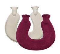 Botella térmica con forma de U para calentar el cuello, bolsa de agua caliente de 1 l para dolores menstruales, bolsa térmica reutilizable para aliviar el dolor(Purple)
