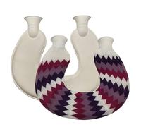 Botella térmica con forma de U para calentar el cuello, bolsa de agua caliente de 1 l para dolores menstruales, bolsa térmica reutilizable para aliviar el dolor(Stripes Patterned)
