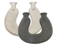 Botella térmica con forma de U para calentar el cuello, bolsa de agua caliente de 1 l para dolores menstruales, bolsa térmica reutilizable para aliviar el dolor(Gray)