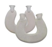 Botella térmica con forma de U para calentar el cuello, bolsa de agua caliente de 1 l para dolores menstruales, bolsa térmica reutilizable para aliviar el dolor(White)