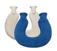 Botella térmica con forma de U para calentar el cuello, bolsa de agua caliente de 1 l para dolores menstruales, bolsa térmica reutilizable para aliviar el dolor(Blue)
