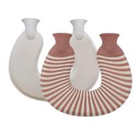 Botella térmica con forma de U para calentar el cuello, bolsa de agua caliente de 1 l para dolores menstruales, bolsa térmica reutilizable para aliviar el dolor(Coffee-Brown)