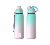 Botella térmica con tapa magnética, ideal for deportes al aire libre. Fabricada en acero inoxidable, mantiene el agua fría gracias a su aislamiento al vacío de 1000 ml.(800ml,Green Pink Gradient)