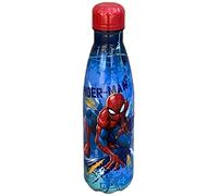 Botella térmica de acero inoxidable Marvel Spiderman con tapón desenroscable, botella para niños azul y rojo, 500 ml