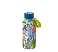 Botella térmica infantil Quokka Solid Kids Jungle de acero inoxidable 330 ml con colgador de silicona - 12 h caliente, 10 h fría, antigoteo, idea de regalo para niños