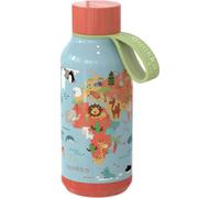 Botella térmica infantil Quokka Solid Kids Map Of Life de acero inoxidable 330 ml con colgador de silicona - 12 h caliente, 10 h fría, antigoteo, idea de regalo para niños